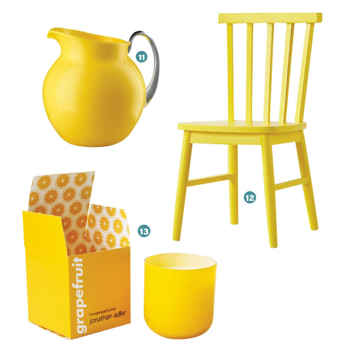 Prende el amarillo en la decoración