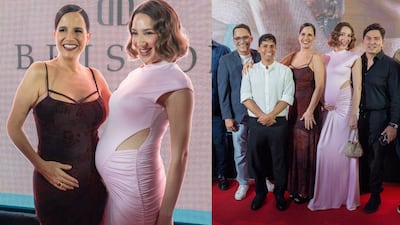 Andrea Pérez Meana y Mafe Achurra muestran sus embarazos en la alfombra roja de la película panameña ‘Chichero’