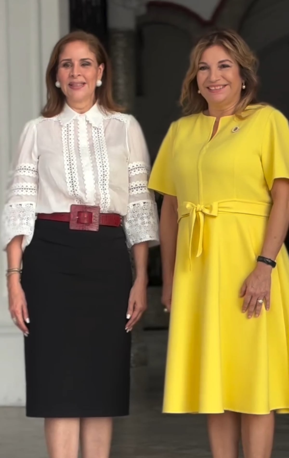 La primera dama, Maricel de Mulino, reutiliza un vestido amarillo en acto oficial del 2 de enero en la Asamblea Nacional