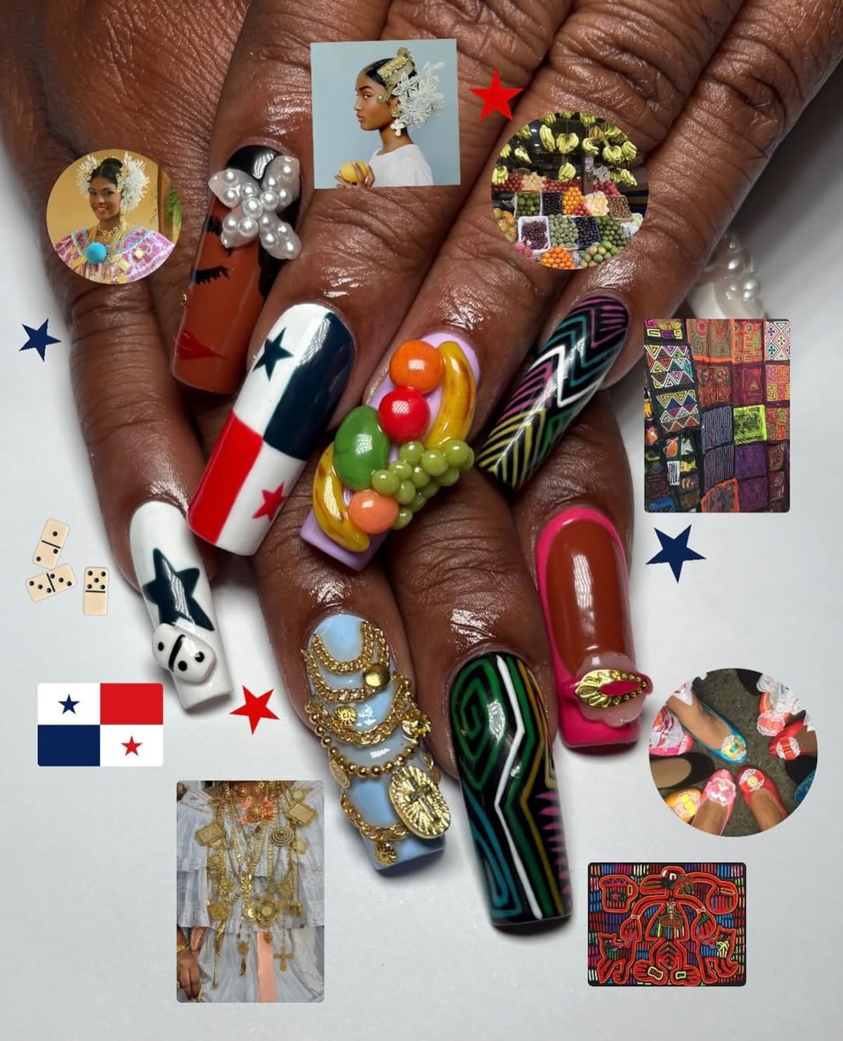 Manicurista en Nueva York crea set de uñas inspirado en Panamá
