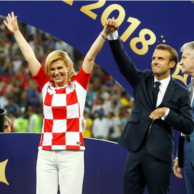 Las emotivas reacciones de la presidenta de Croacia en la final del Mundial