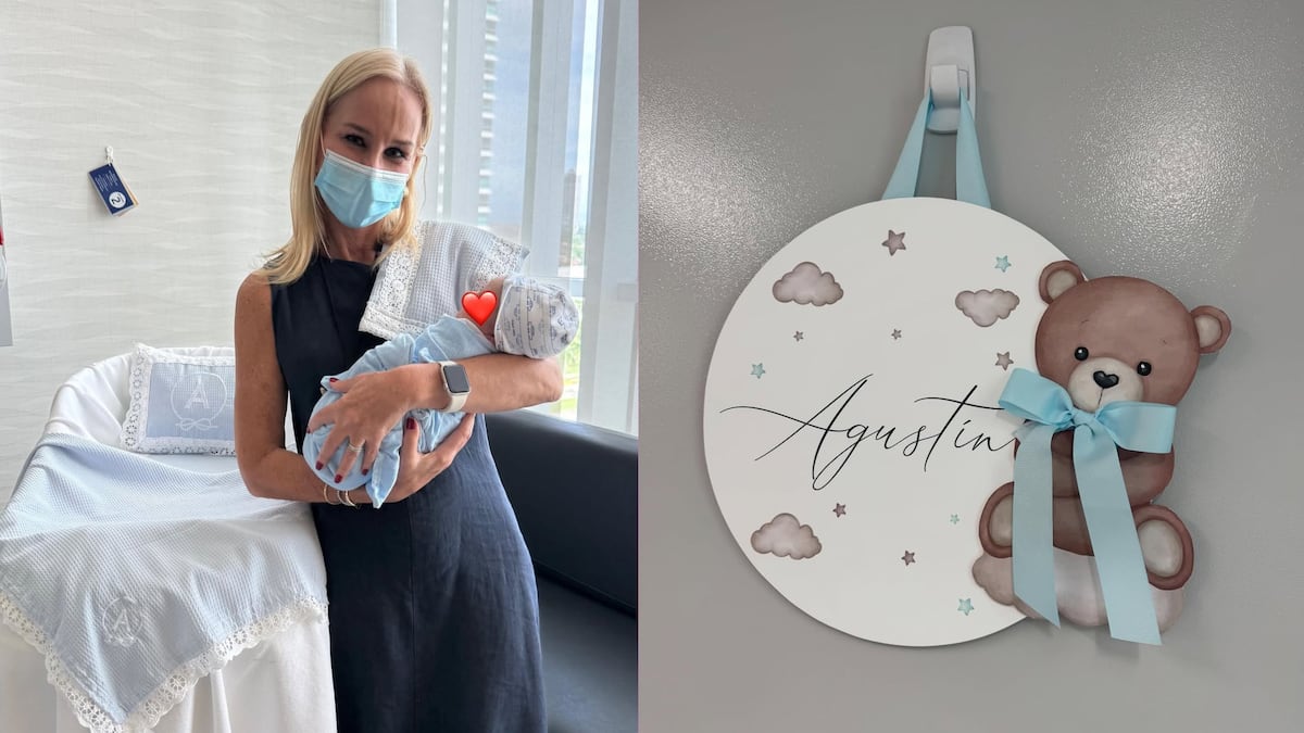 La presentadora Karen Chalmers le da la bienvenida a su primer nieto