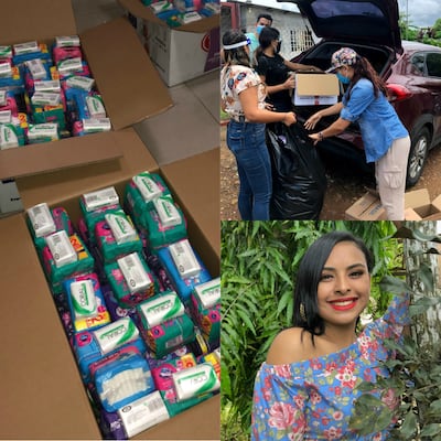 Recolectando toallas sanitarias para donar a todas y todes