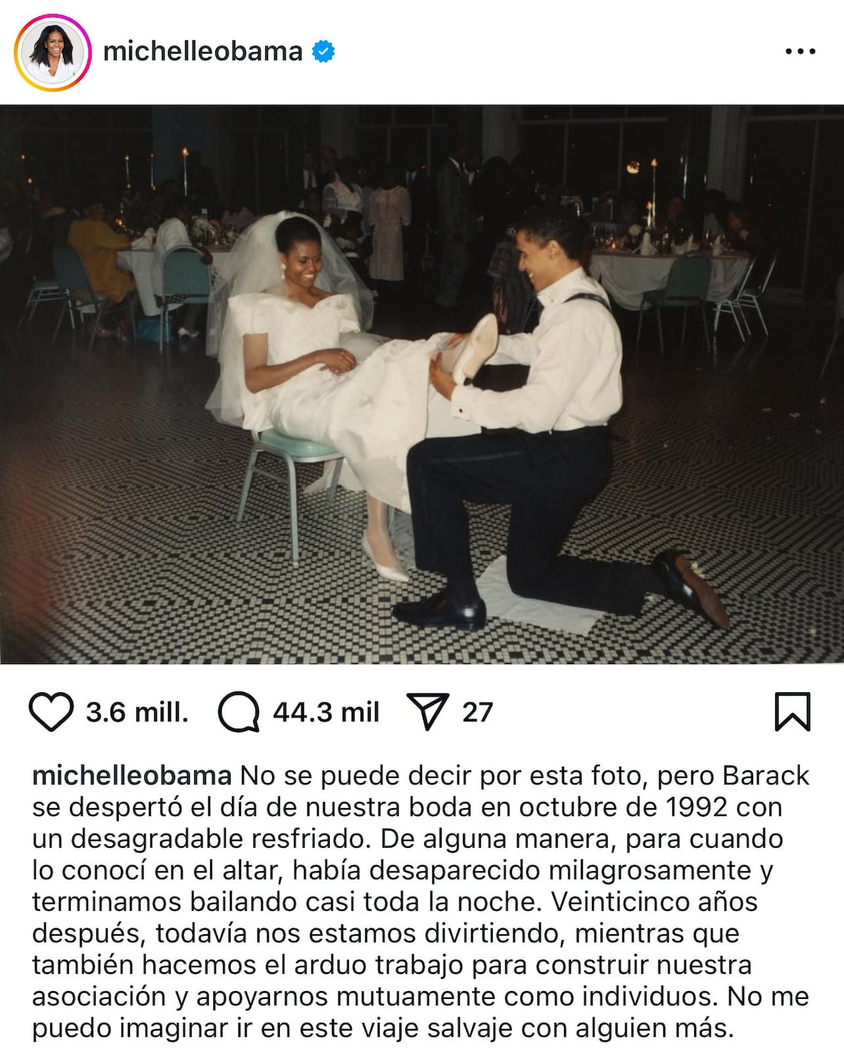 Barack y Michelle Obama festejan 32 años de casados