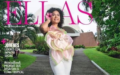 La alcaldesa de San Miguelito, Irma Hernández, vestida de diseño local en portada de revista ELLAS