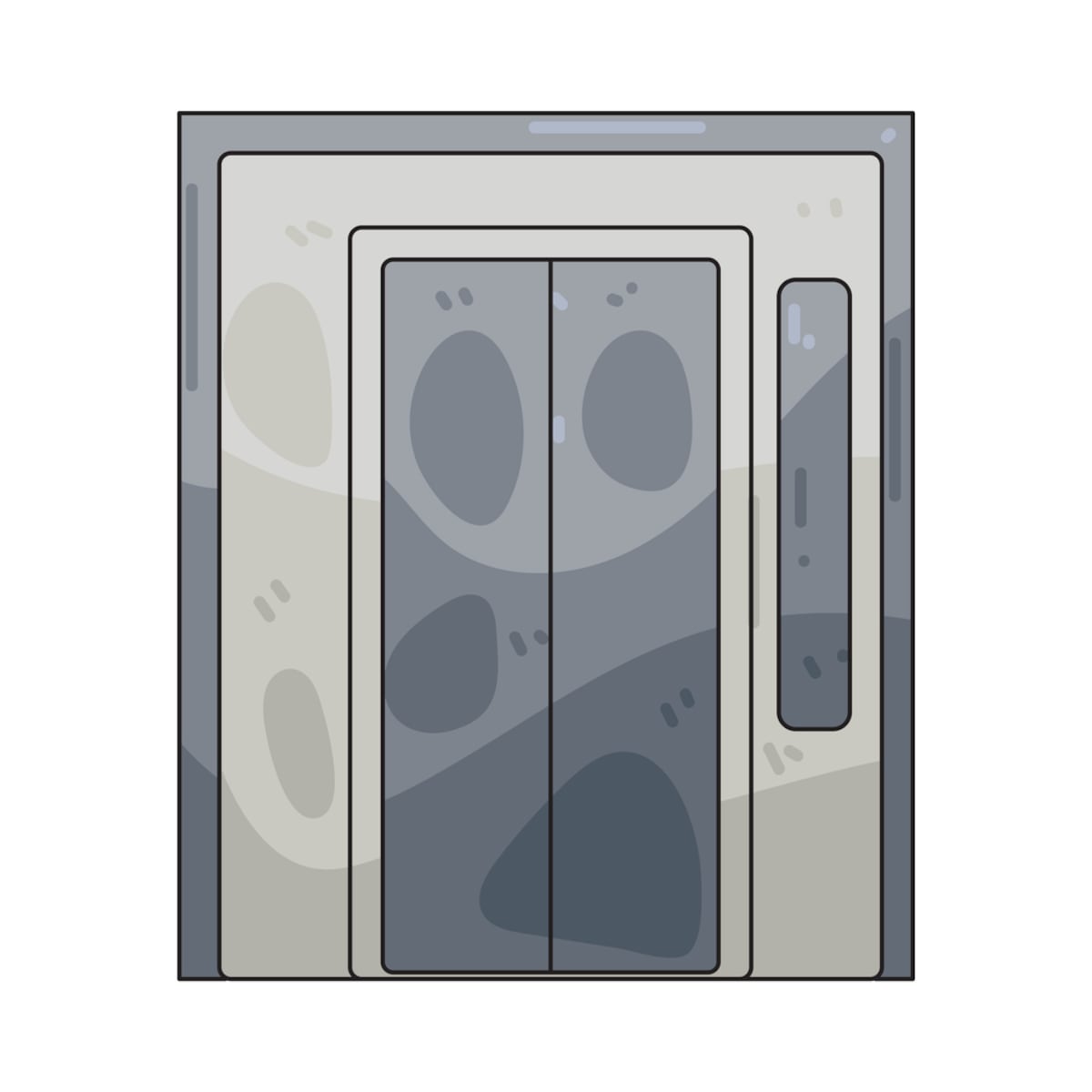 Asustada en el elevador