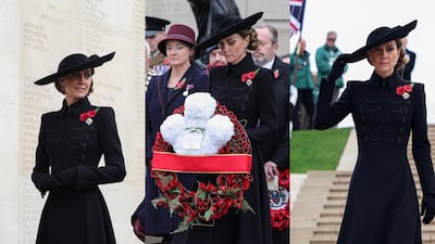 El ‘look’ negro de la princesa de Gales, Kate Middleton, para conmemorar el Día del Armisticio