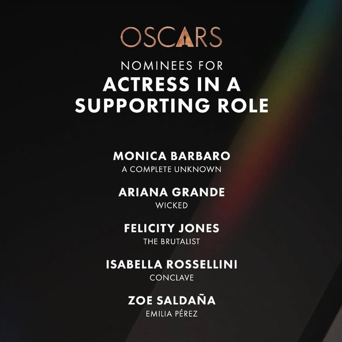 Ariana Grande celebra su primera nominación al Óscar