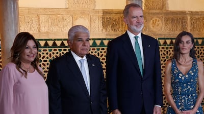 La primera dama de Panamá, Maricel de Mulino, y su primer encuentro oficial con la reina Letizia de España