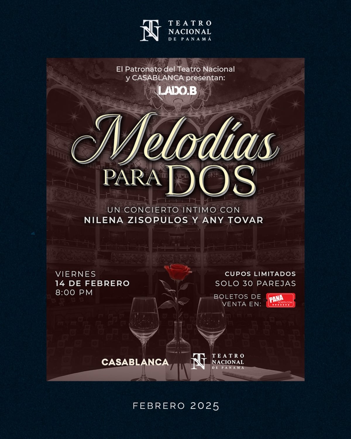 Conoce la cartelera del Teatro Nacional para el mes de febrero