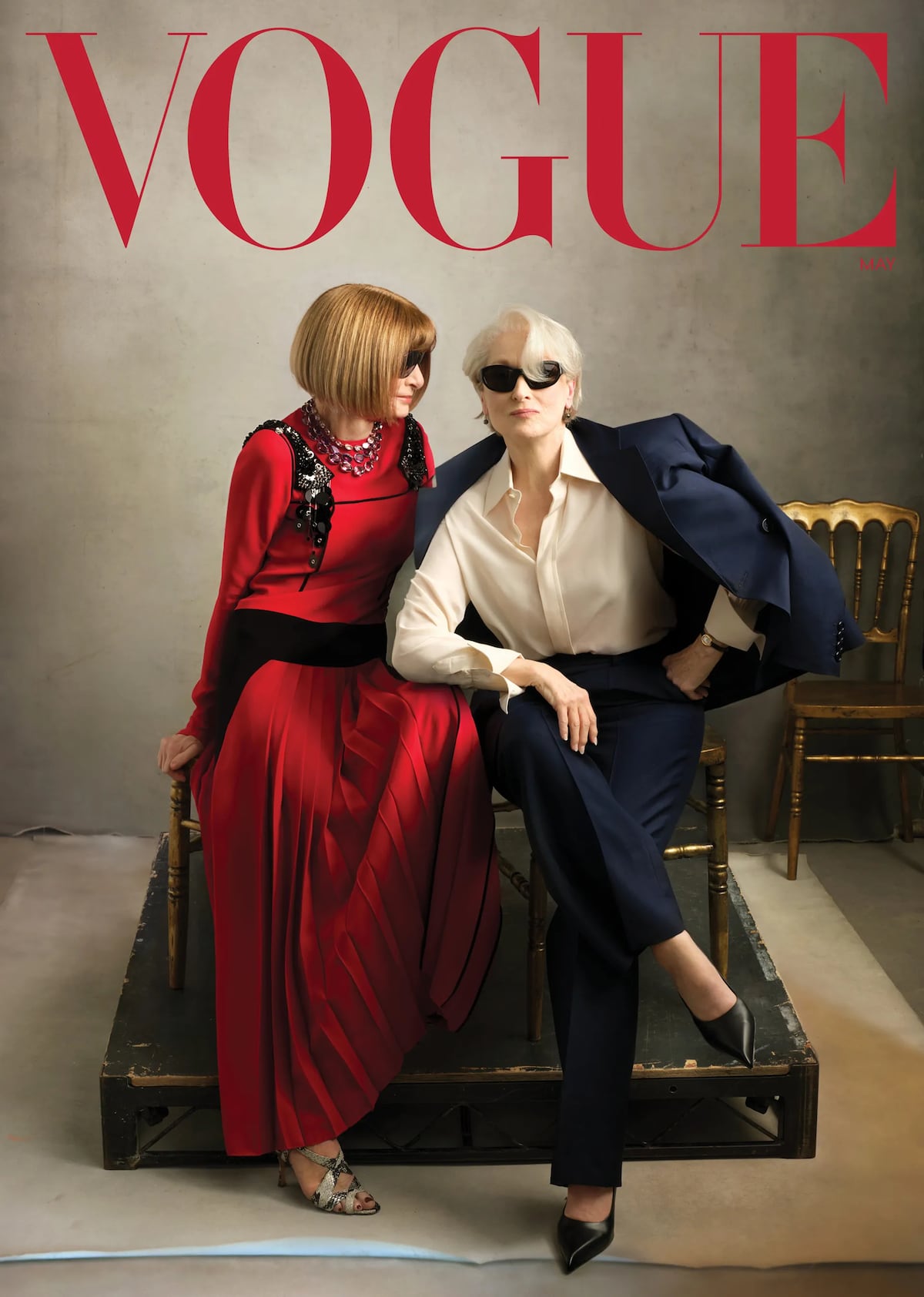 Vestidas de Prada: Anna Wintour y Miranda Priestly, (encarnada por Meryl Streep) protagonizan la portada más inesperada de Vogue