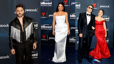 La pedrería y los cortes clásicos destacaron en la alfombra azul de los Billboard latinos