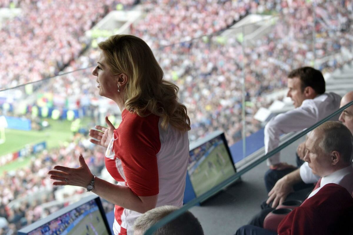 Las emotivas reacciones de la presidenta de Croacia en la final del Mundial