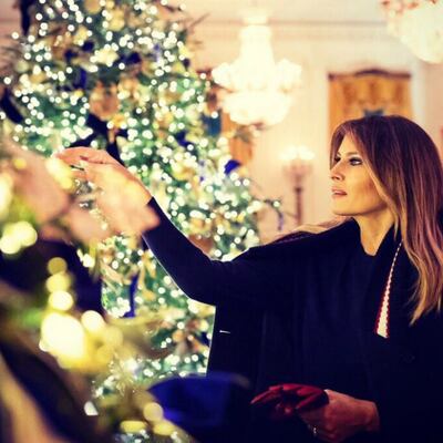 Melania Trump, diseñadora de la decoración navideña en la Casa Blanca