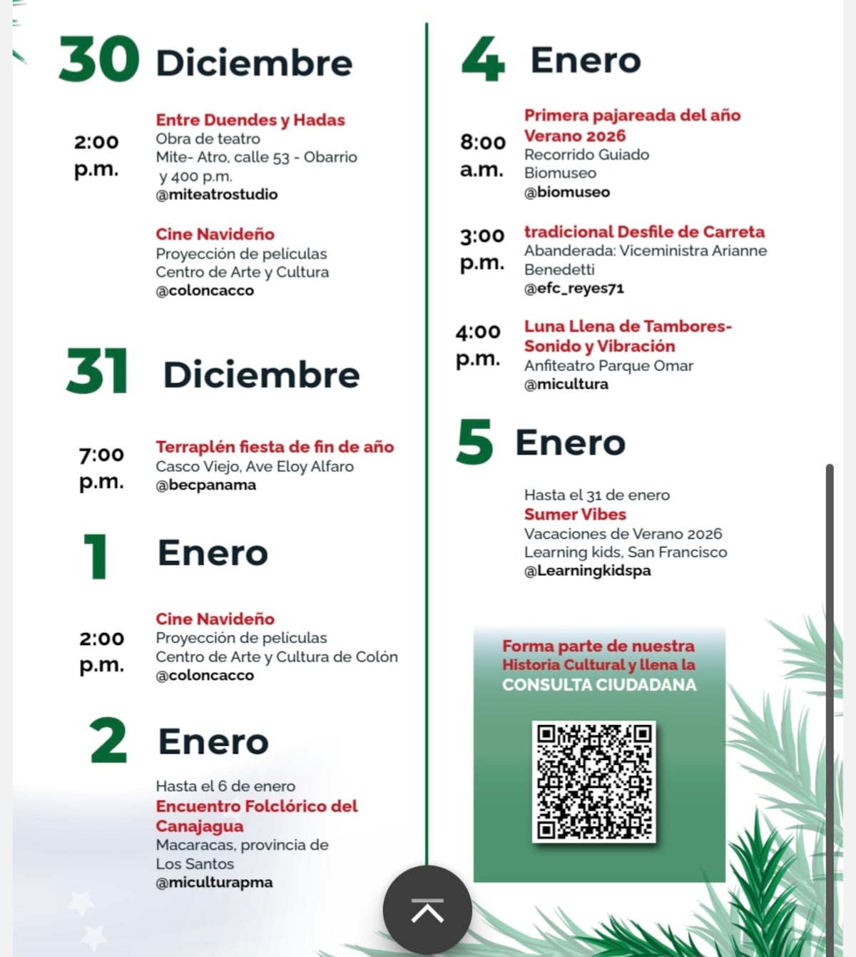 Actividades culturales para disfrutar en Panamá y el interior del país