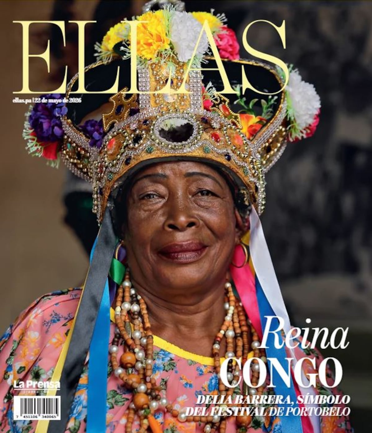 Una reina en portada de revista ELLAS:  Delia Barrera, símbolo del Festival de la Pollera Congo de Portobelo