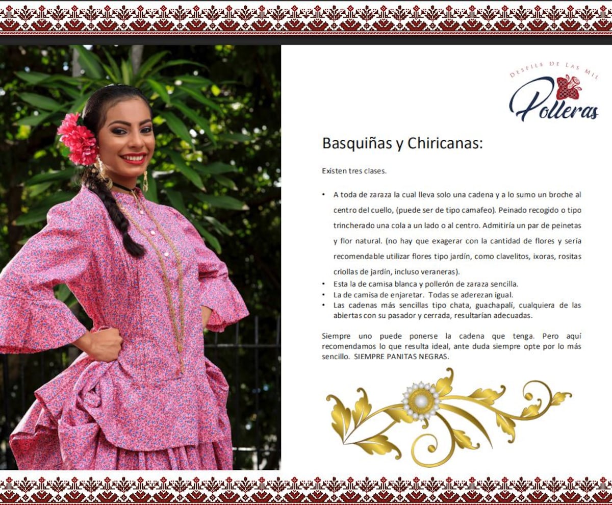 Así debes vestir la pollera según el manual oficial de la Autoridad de Turismo de Panamá