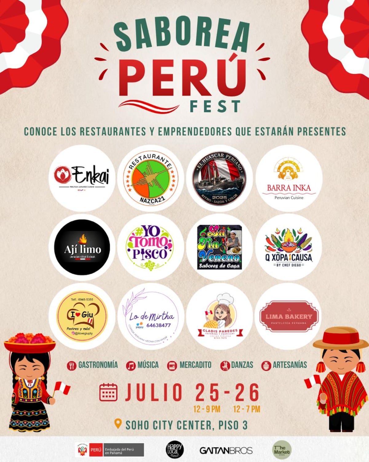Saborea Perú Fest reunirá gastronomía, cultura y emprendimientos en Soho City Center