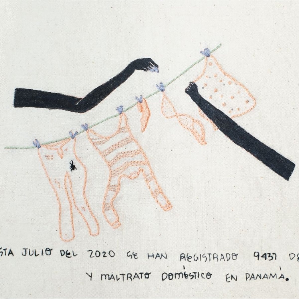 Bordados para visibilizar los más de 9 mil casos de violencia contra la mujer en Panamá