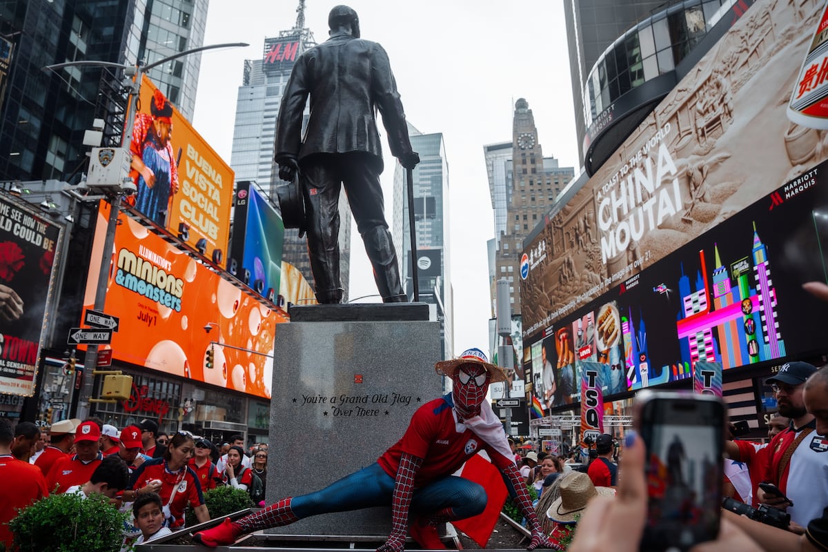 Fotos del banderazo panameño en Times Square, Nueva York, previo al partido contra Inglaterra