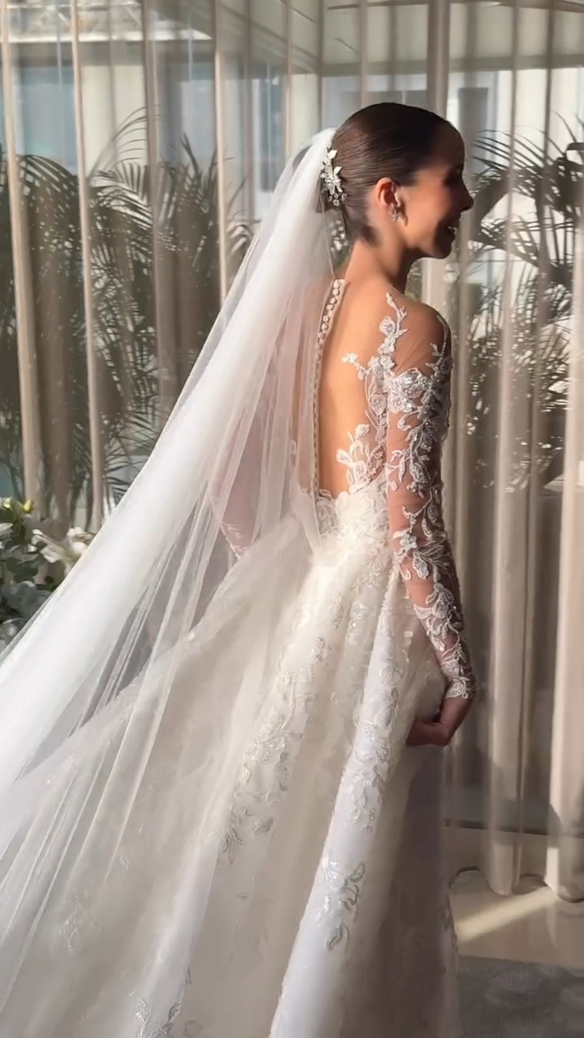 Anabelle Laffitte, esposa de Adrián Varela, y su vestido de novia