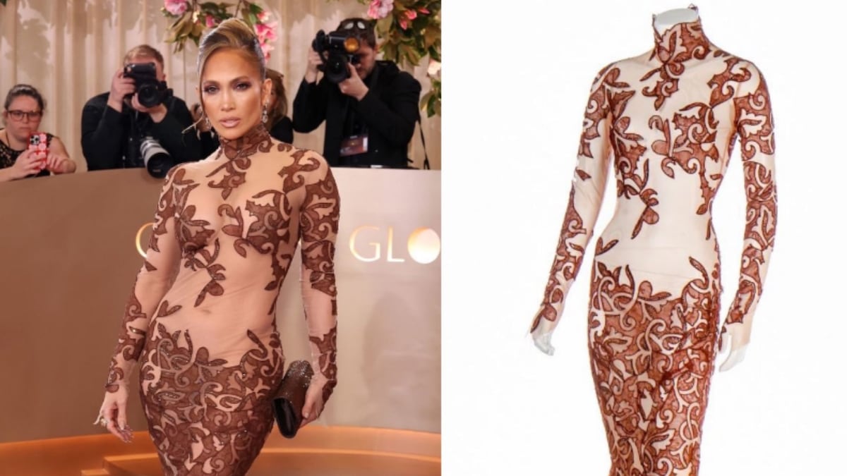 El vestido transparente, creado hace 23 años, de Jennifer Lopez en los Globos de Oro 2026