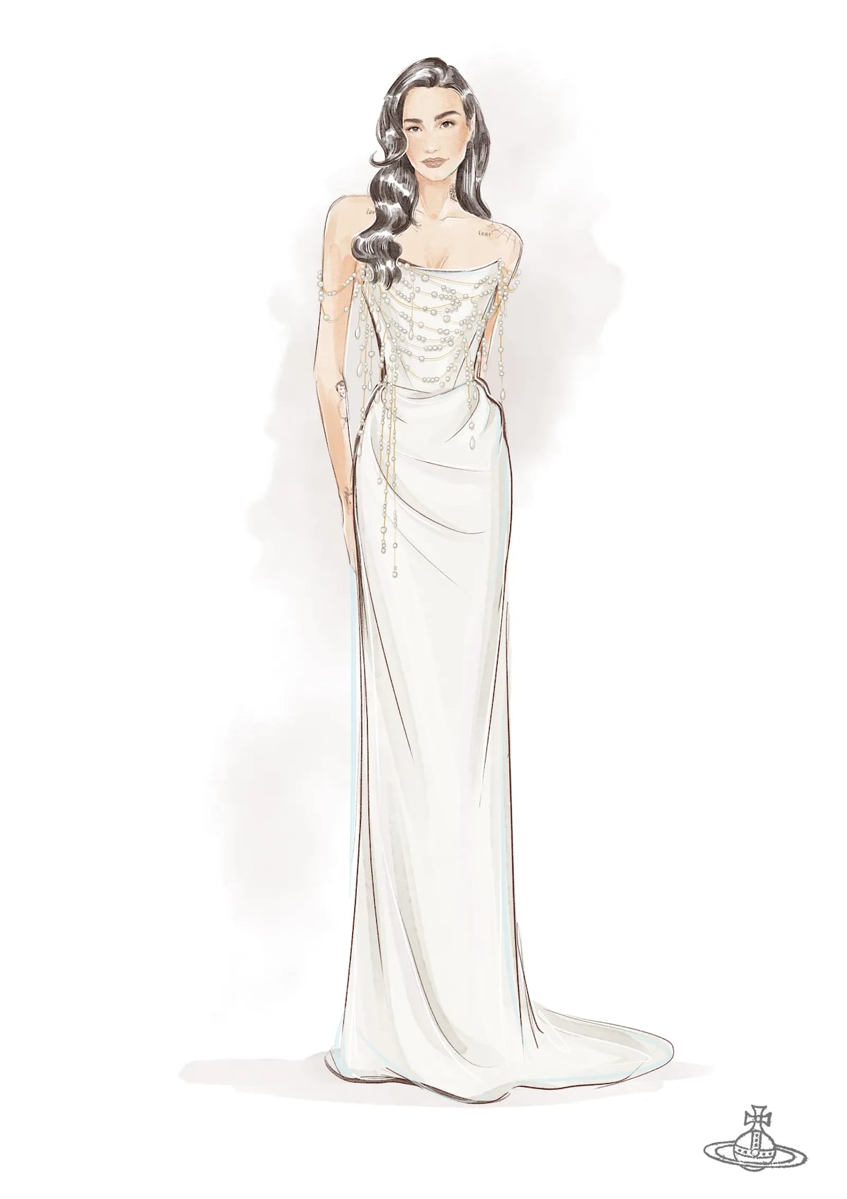 Demi Lovato se casó con este vestido de novia en blanco perla de Vivienne Westwood