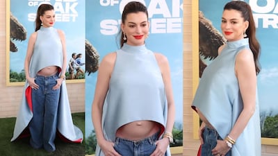 El ‘look’ de la actriz Anne Hathaway que deja al descubierto su embarazo 