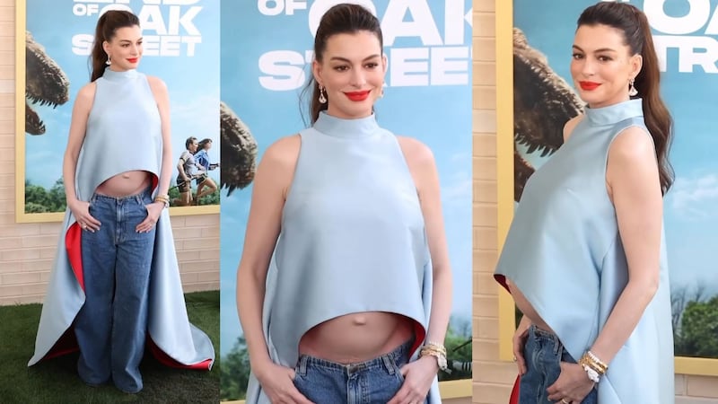El ‘look’ de la actriz Anne Hathaway que deja al descubierto su embarazo 
