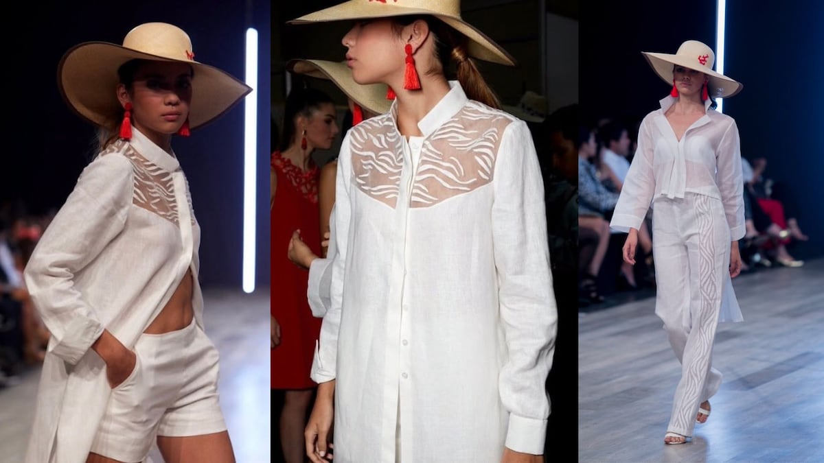 La nueva administradora del Canal de Panamá, Ilya Espino de Marotta, y su traje blanco inspirado en una pieza creada por la diseñadora Hélène Breebaart