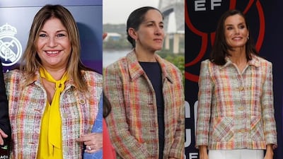 La chaqueta de la ministra de Cultura de Panamá, Maruja Herrera, que también ha llevado Maricel de Mulino y la reina Letizia de España