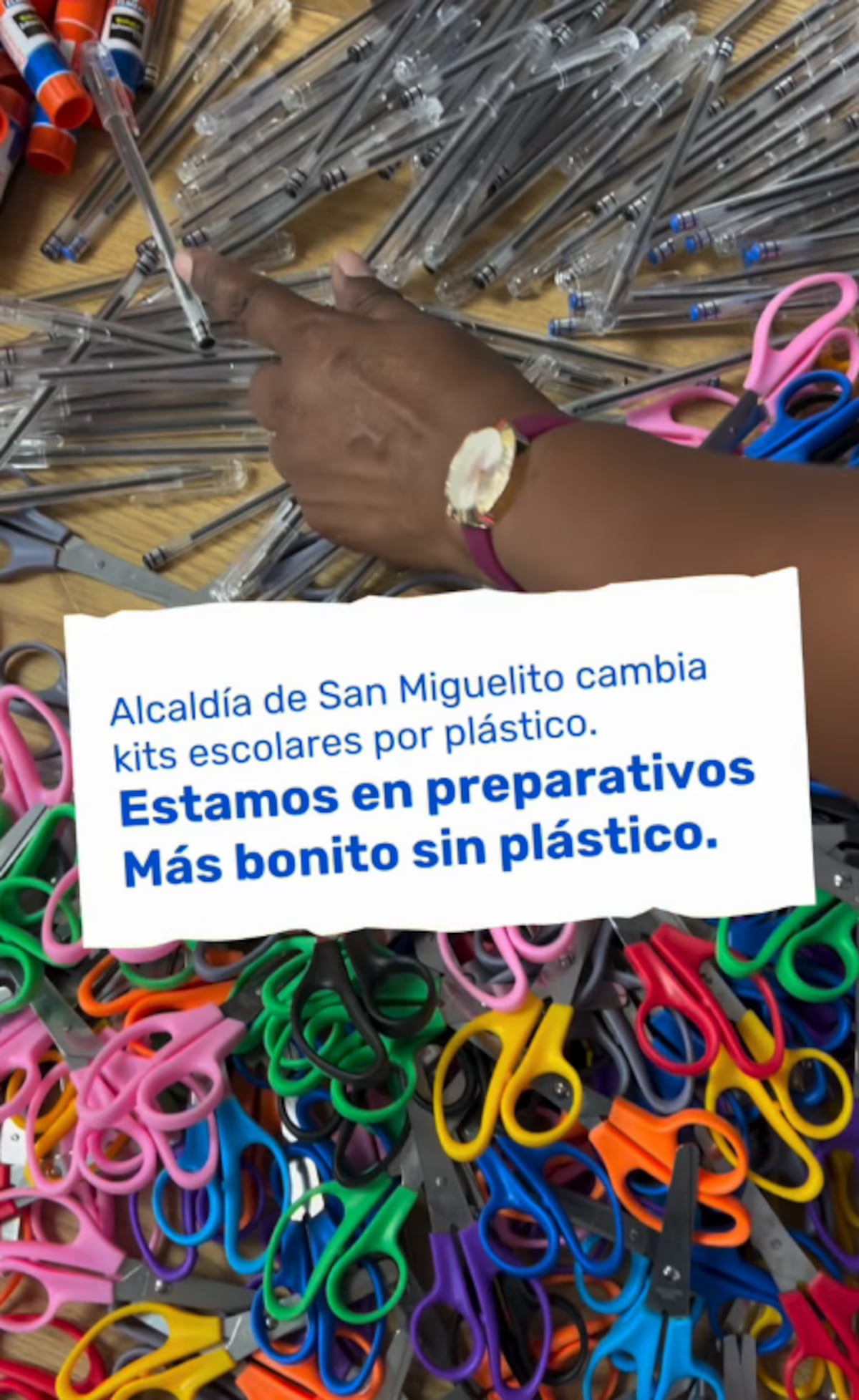 Alcaldía de San Miguelito y su iniciativa de intercambio de  10 libras de plástico reciclable por una bolsa de útiles escolares 