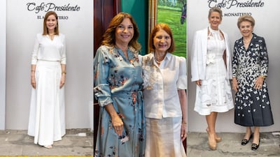 De blanco y encaje: los trajes de las primeras damas de Panamá en su reunión en Casco Antiguo