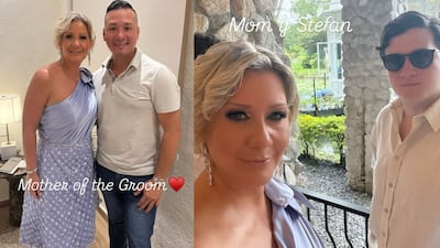 El vestido corto -y de diseño panameño- de Lorena Castillo, para la boda civil de su hijo Adrián Varela