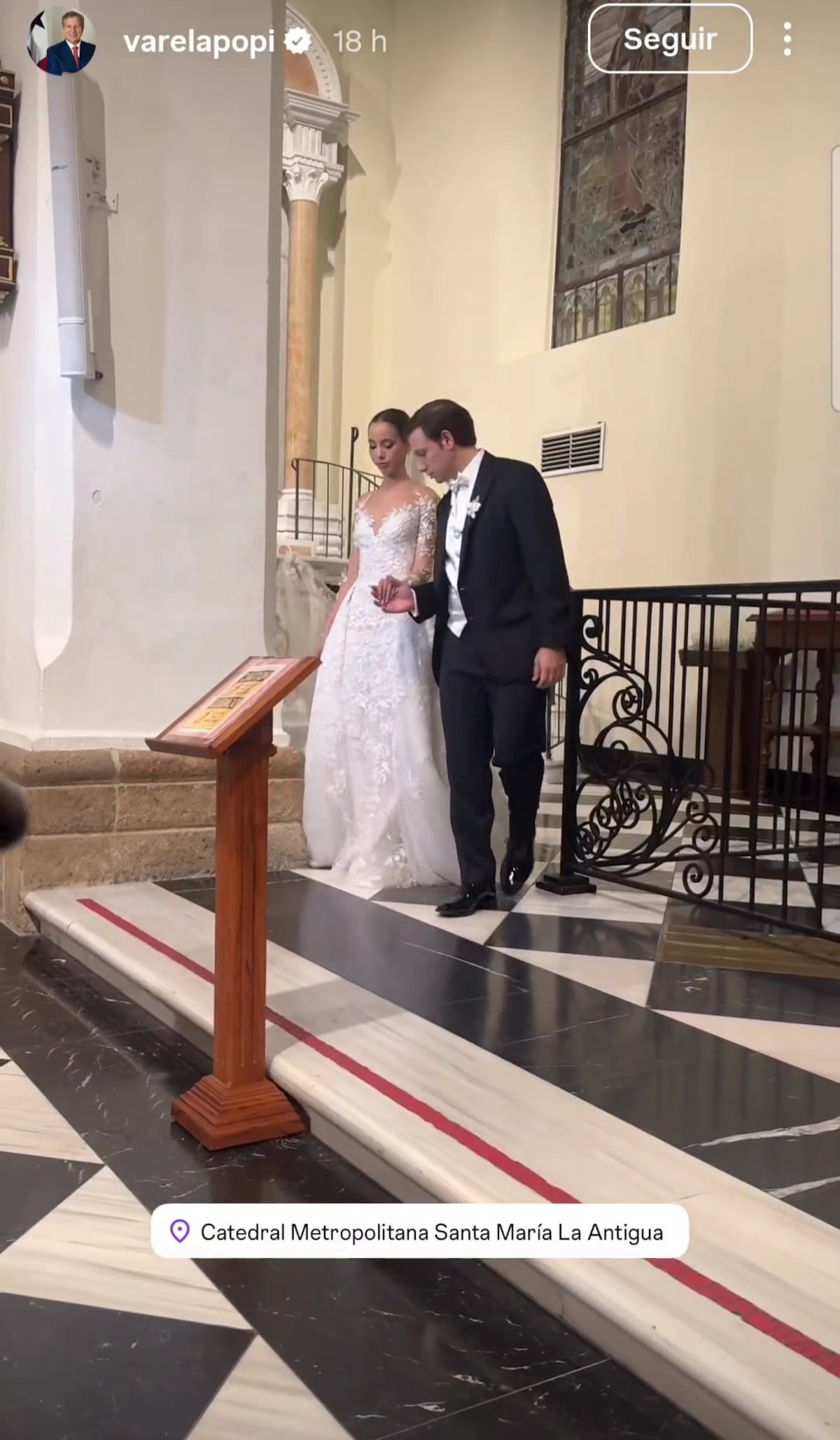 Adrián Varela, hijo del expresidente Juan Carlos Varela, se casa por la iglesia con Anabelle Laffitte