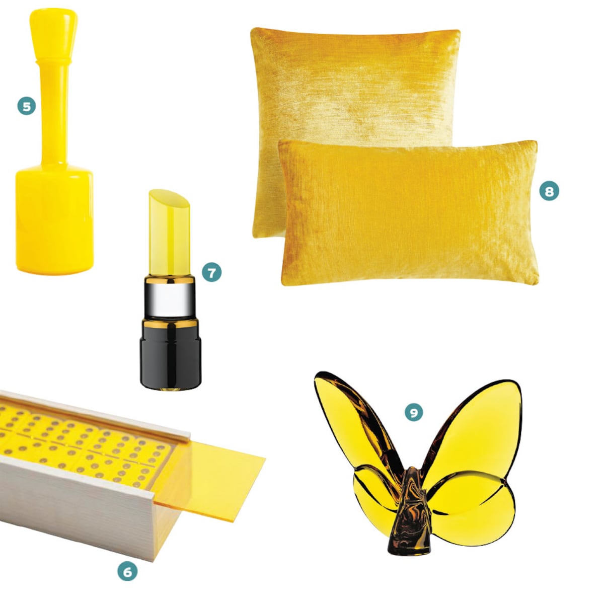 Prende el amarillo en la decoración