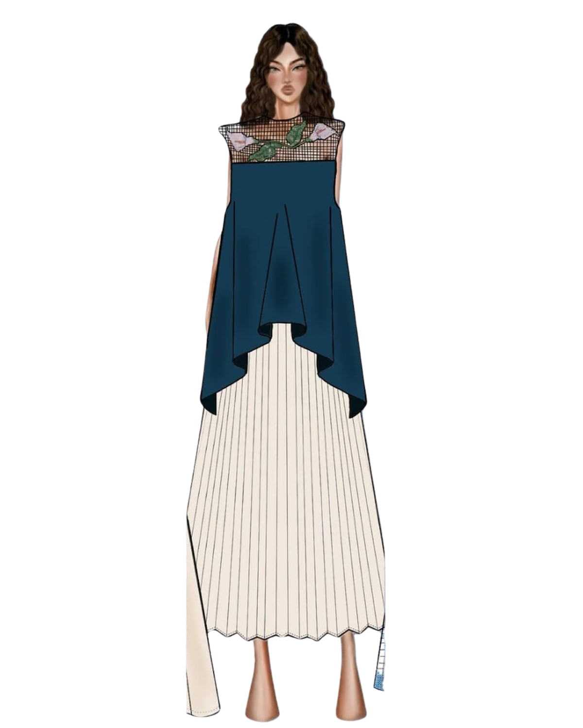 La estudiante veragüense Esther Rodríguez, ganadora del concurso de diseño de moda de Panamá Fashion Week 2025