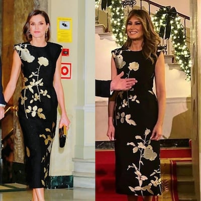 Cuando Melania Trump y la reina Letizia usaron el mismo vestido