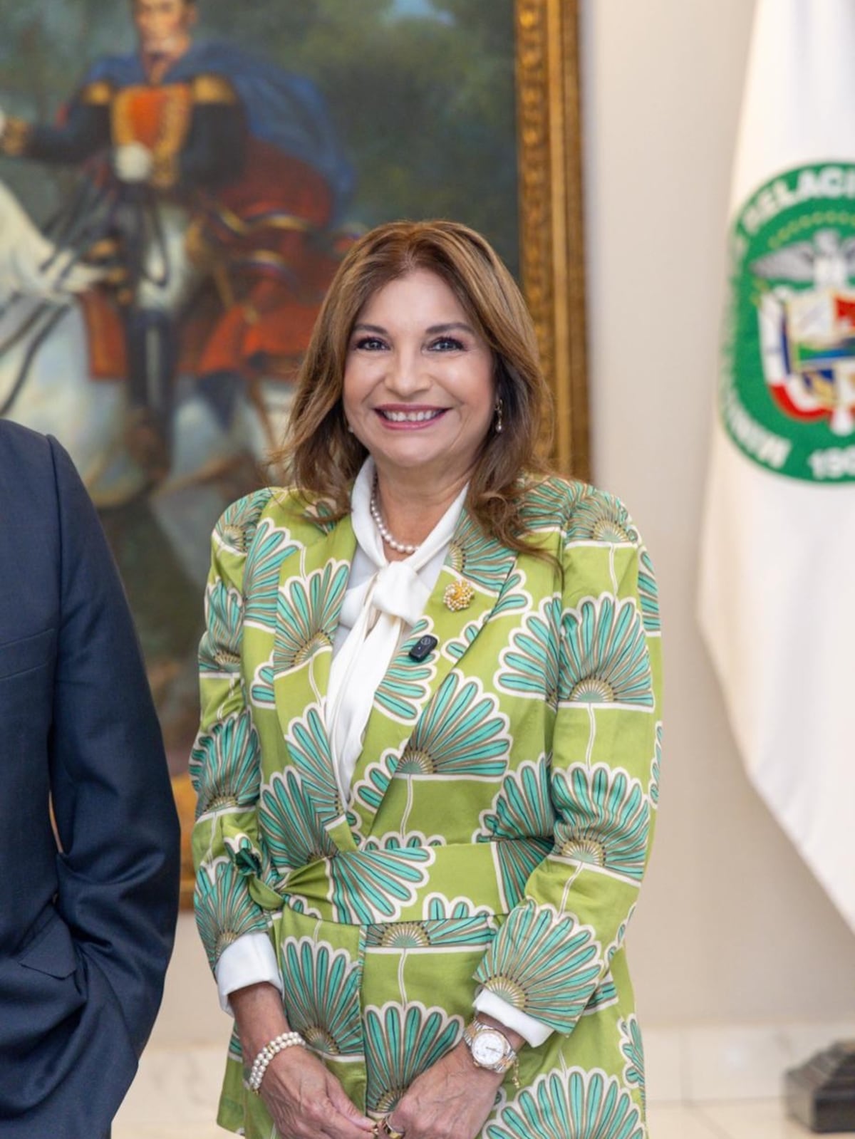 Maricel de Mulino, primera dama de Panamá, y su conjunto estampado de diseño español 