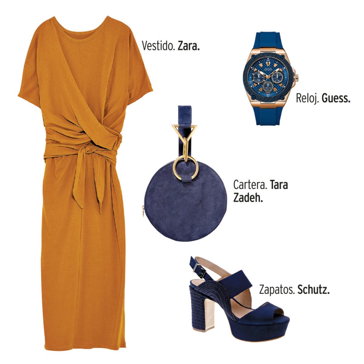 Azul profundo con mostaza: 4 atuendos para llevar