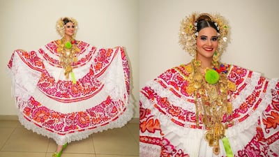 Así fue el atuendo de coronación de Yanelys Sánchez, reina del Festival Nacional de la Pollera 2026