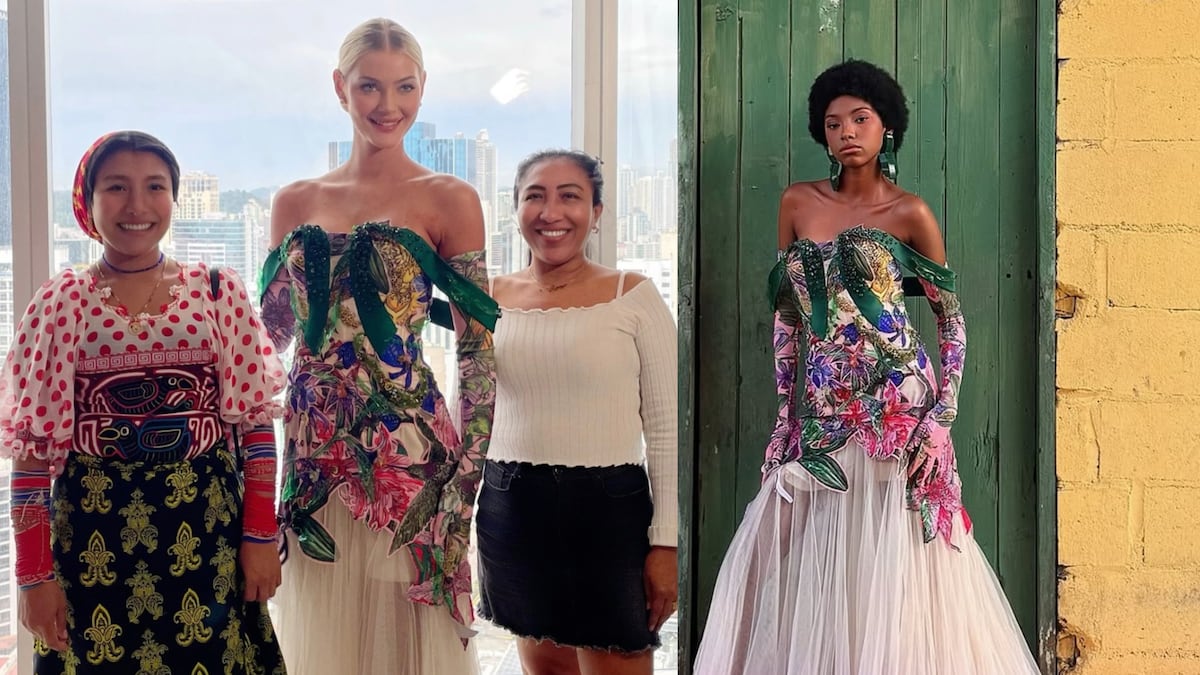 El diseñador panameño Tony Vergara se reúne con Victoria Kjaer, Miss Universo 2024