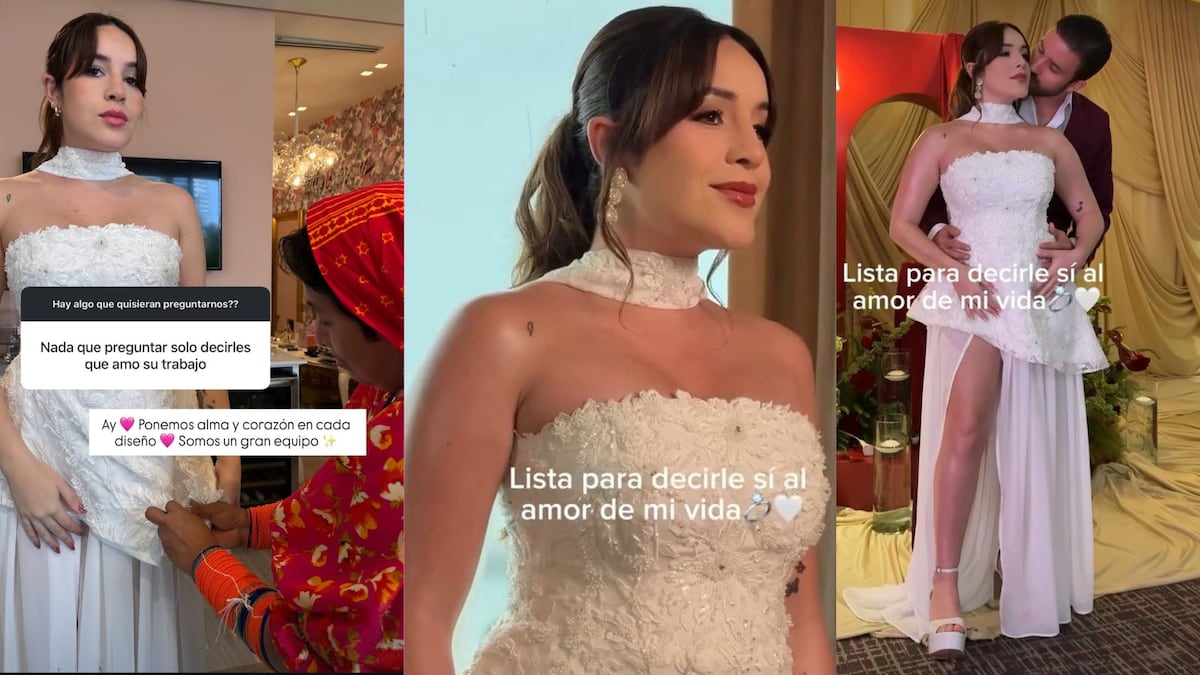 Mollie y su vestido de novia diseñado en Panamá con 100 horas de bordado a mano
