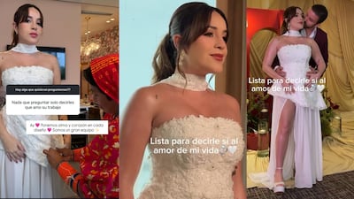Mollie y su vestido de novia diseñado en Panamá con 100 horas de bordado a mano