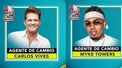 Carlos Vives y Myke Towers se presentarán en los Premios Juventud en Panamá