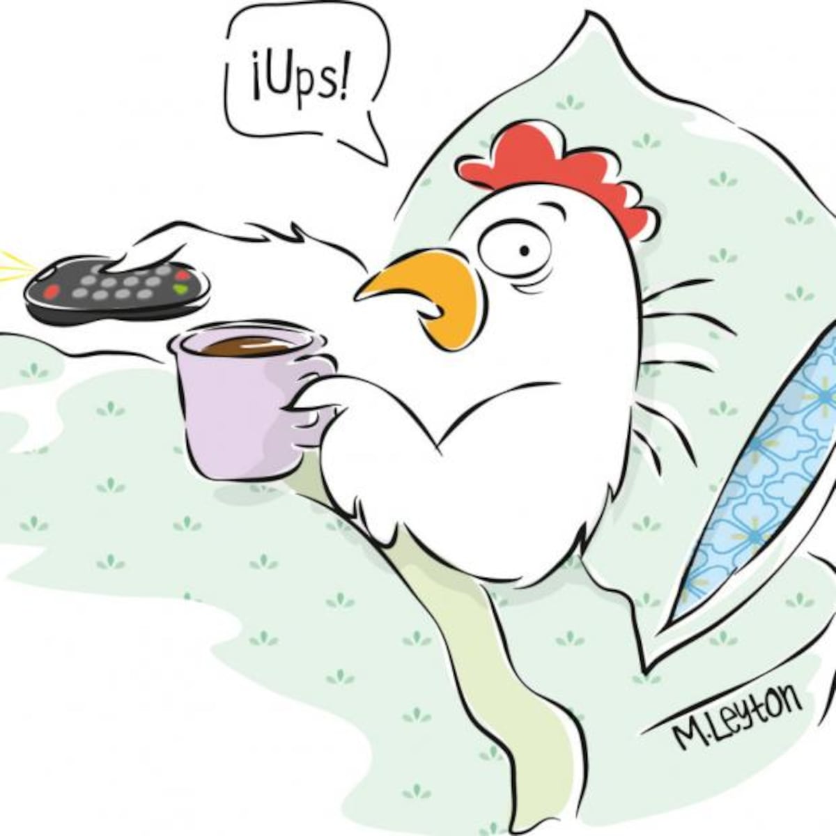 La gallina en la cama