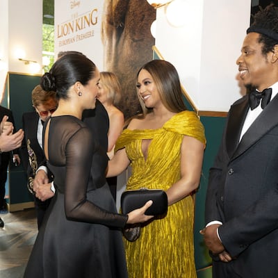 Meghan y Beyoncé juntas en el estreno de El Rey León