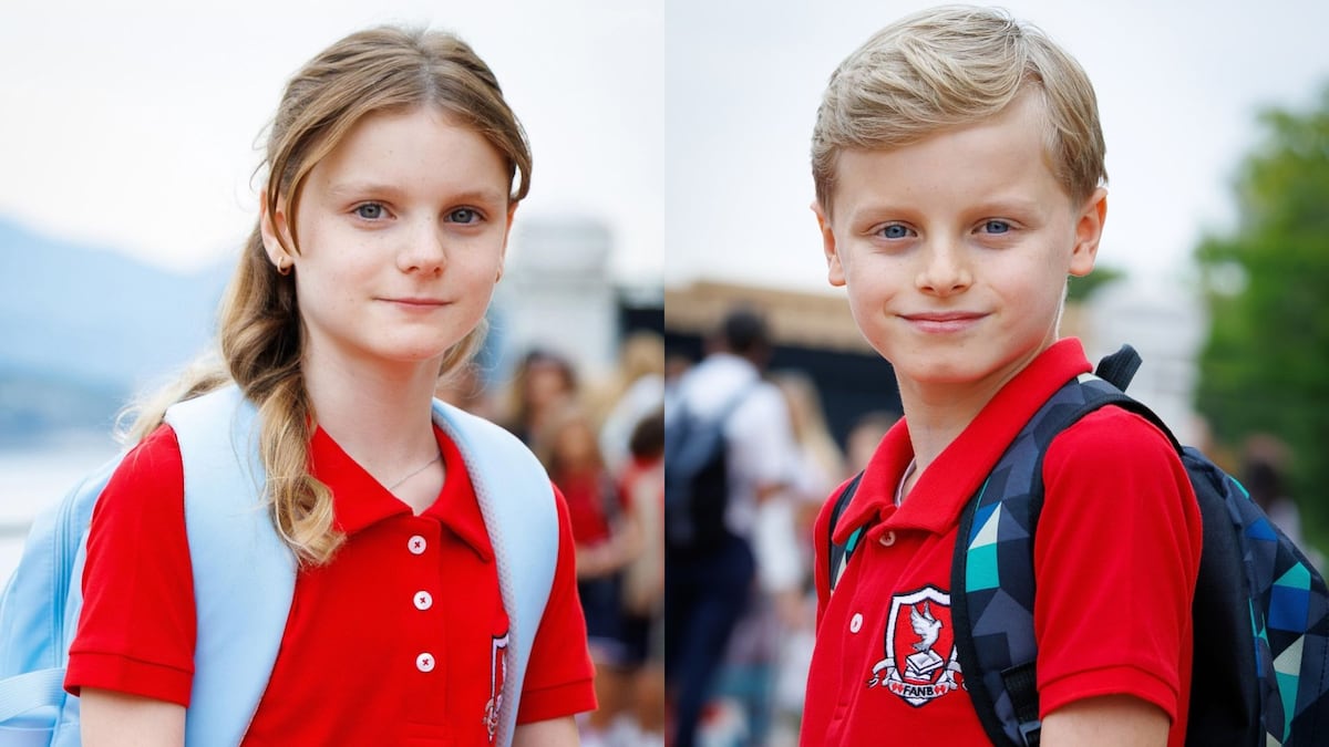 Con mochilas de Roblox y Sanrio: así comenzaron el nuevo año escolar los mellizos del príncipe Alberto de Mónaco