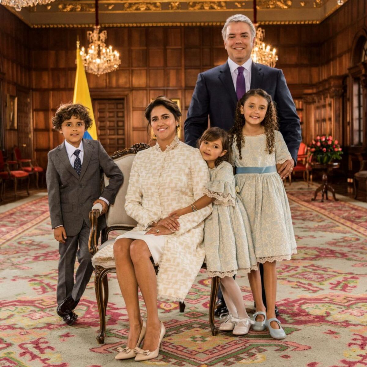 Las fotos oficiales de la familia presidencial de Colombia