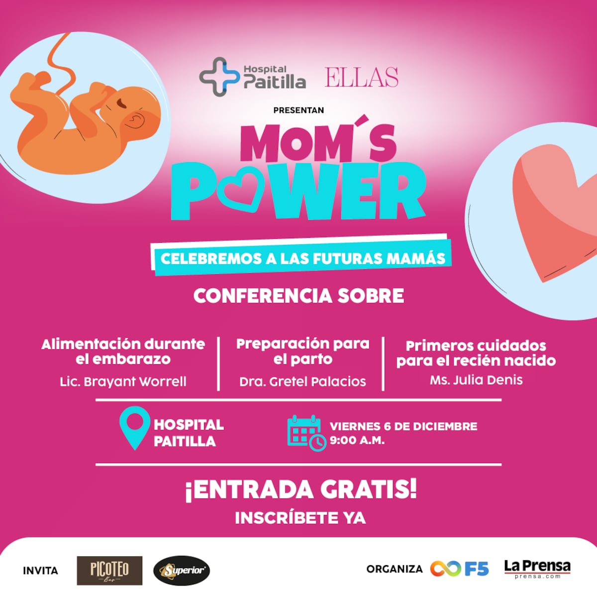 Mom’s Power: el evento gratuito en Panamá para mamás en la dulce espera